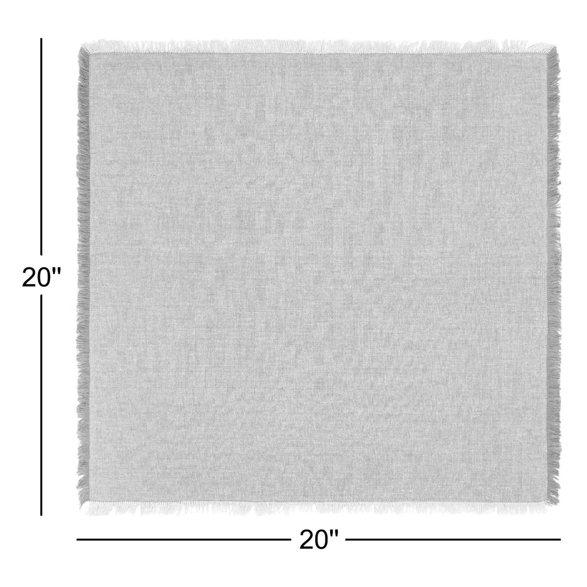 Set of 4 Woven Frayed Chambray Cotton Cloth Napkins
 - Green