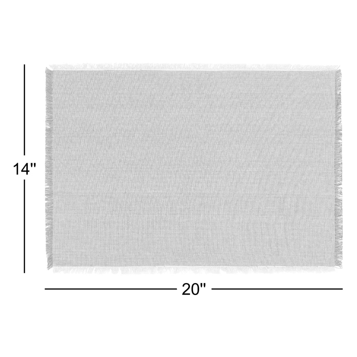 Set of 4 Woven Frayed Chambray Cotton Cloth Napkins - Blue
