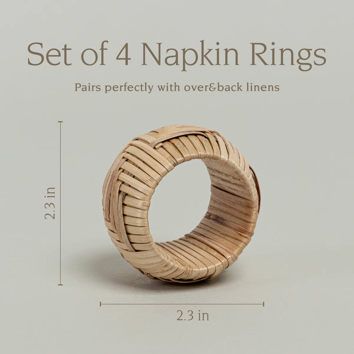 Set of 4 Woven Wicker Napkin Rings