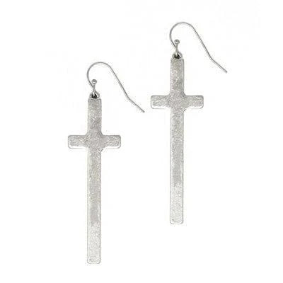 Robi Silver Cross Earrings